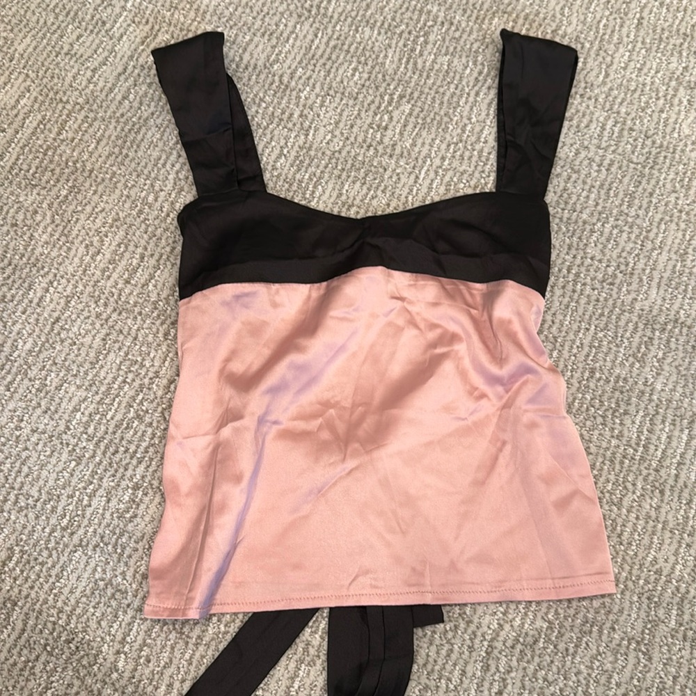 pink and black corset top